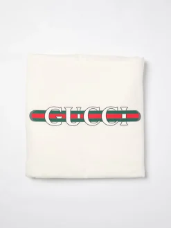 Copertina in lana con stampa Web Gucci