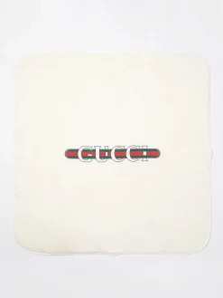 Copertina in lana con stampa Web Gucci