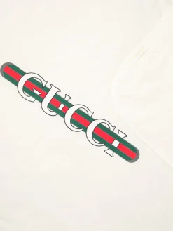 Copertina in lana con stampa Web Gucci