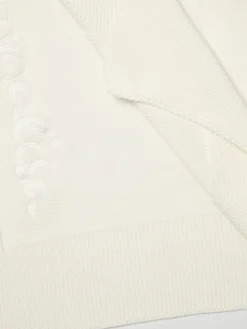 Copertina Monnalisa in cotone tricot con logo ricamato