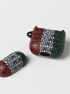 Cover per AirPods Moschino Couture in poliuretano con logo all over