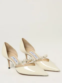 Décolleté Aurelie Jimmy Choo in vernice con perle sintetiche