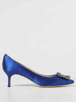 Décolleté Hangisi Manolo Blahnik in raso con fibbia gioiello