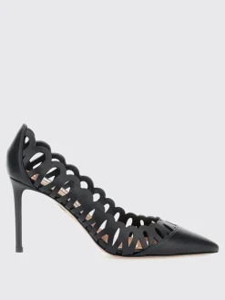 Décolleté Peep Aquazzura in pelle traforata