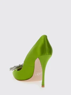 Décolleté Roger Vivier in raso con applicazione gioiello