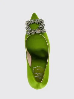 Décolleté Roger Vivier in raso con applicazione gioiello