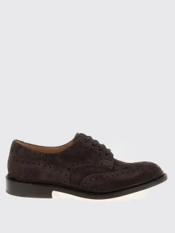 Derby Bourton Tricker's in camoscio con motivo brogue