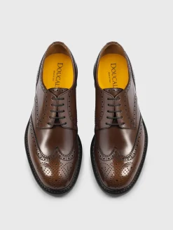 Derby Doucal's in pelle con motivo brogue
