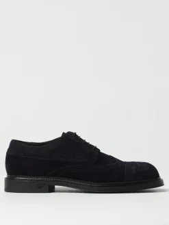 Derby Emporio Armani in camoscio con motivo brogue