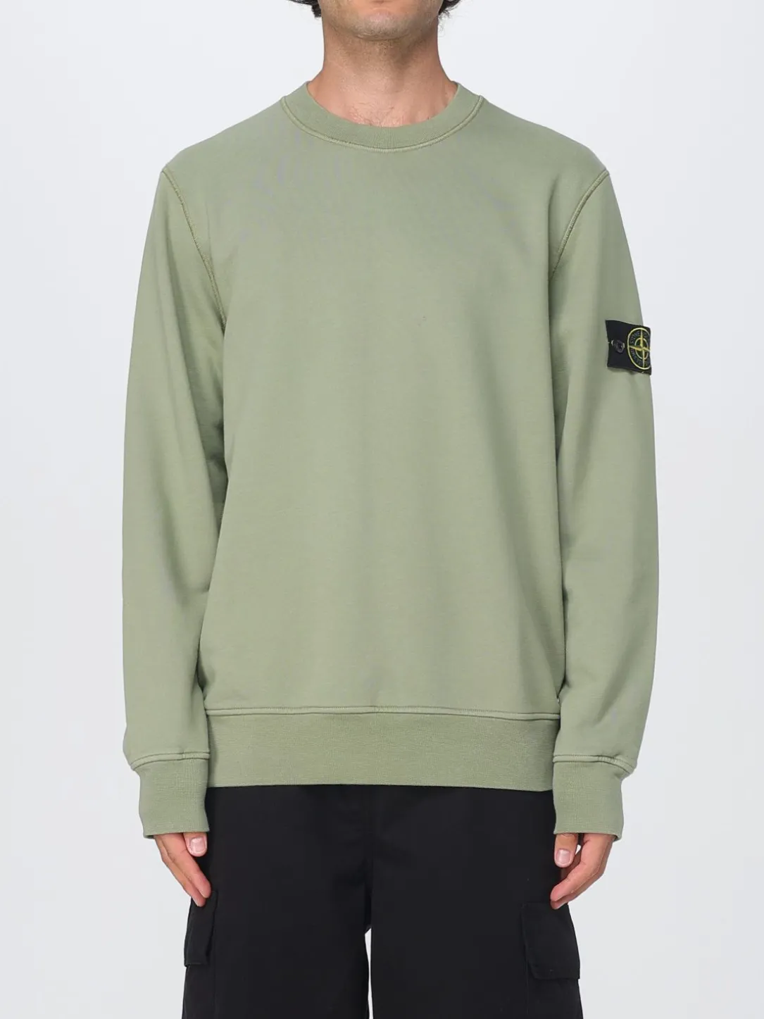 Felpa a girocollo basic in cotone Stone Island