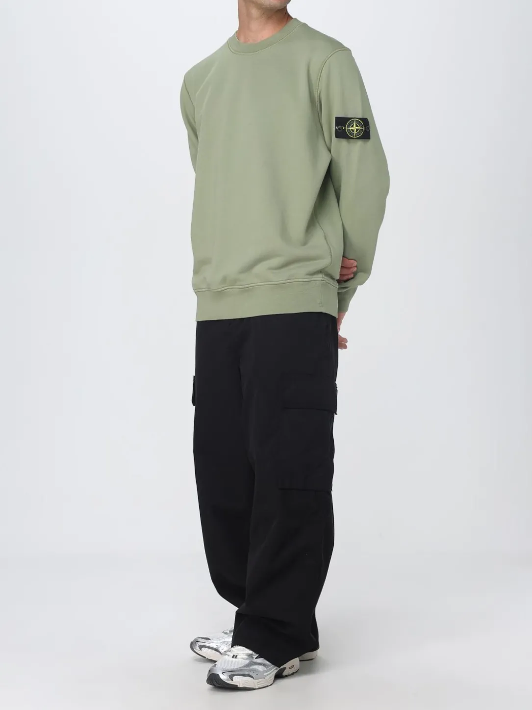 Felpa a girocollo basic in cotone Stone Island