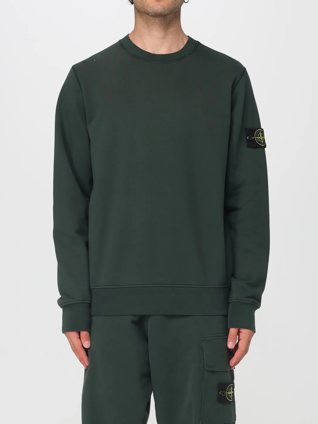 Felpa a girocollo basic in cotone Stone Island