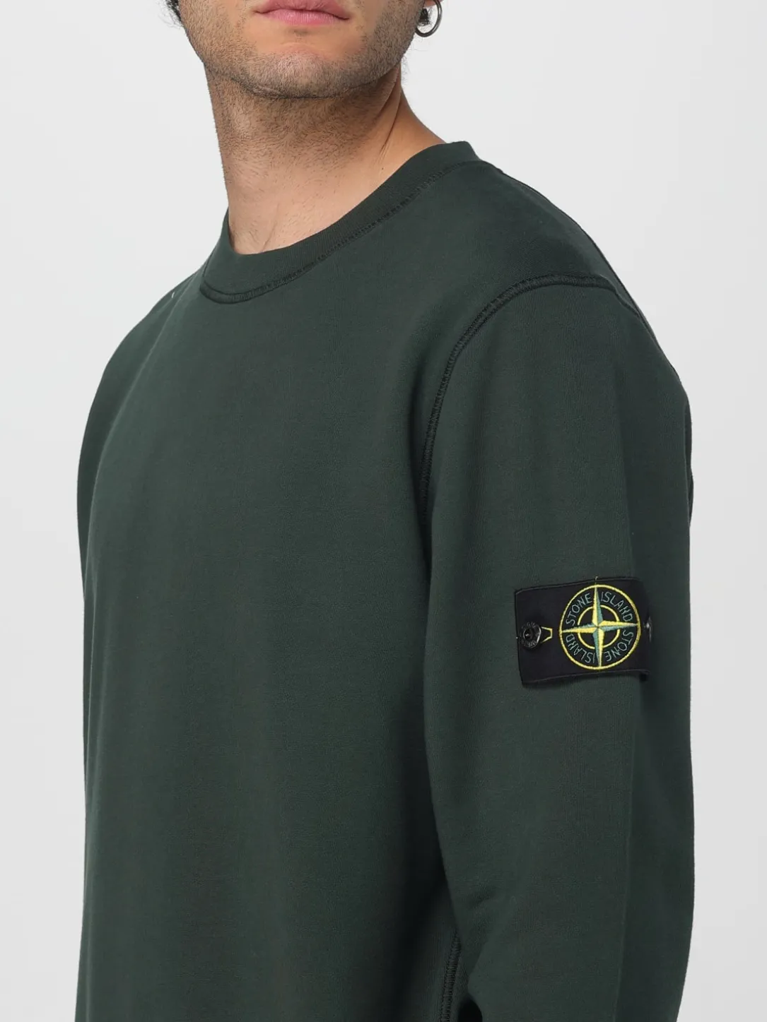 Felpa a girocollo basic in cotone Stone Island