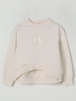 Felpa a girocollo con logo Elisabetta Franchi La Mia Bambina
