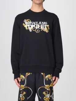 Felpa a girocollo con logo barocco Versace Jeans Couture