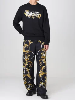 Felpa a girocollo con logo barocco Versace Jeans Couture