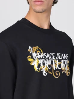 Felpa a girocollo con logo barocco Versace Jeans Couture