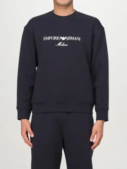 Felpa a girocollo con logo Emporio Armani