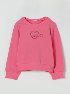 Felpa a girocollo con logo di strass Liu Jo