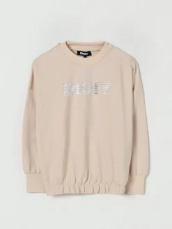 Felpa a girocollo con logo in cotone Dkny