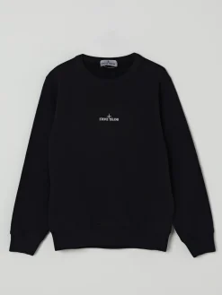 Felpa a girocollo con stampa logo Stone Island Junior