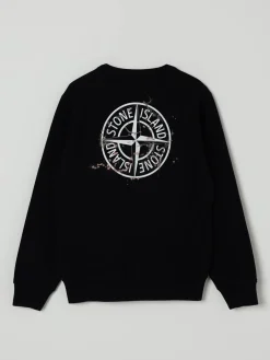Felpa a girocollo con stampa logo Stone Island Junior