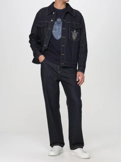 Felpa a girocollo con stemma Fendi in cotone