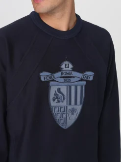 Felpa a girocollo con stemma Fendi in cotone