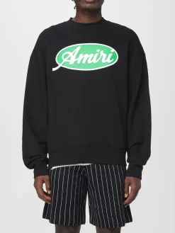 Felpa a girocollo in cotone con logo Amiri