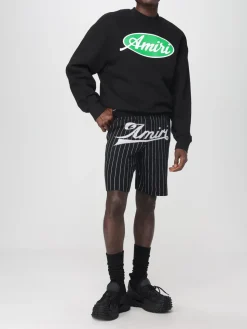 Felpa a girocollo in cotone con logo Amiri