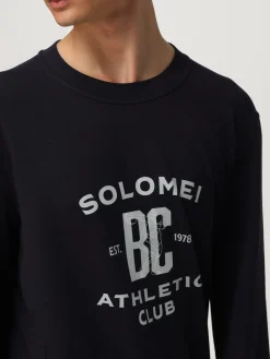 Felpa a girocollo in cotone con logo Brunello Cucinelli