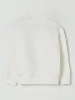 Felpa a girocollo in cotone con logo in rilievo Stella McCartney Kids