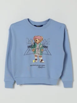 Felpa a girocollo in cotone con stampa Teddy Polo Ralph Lauren