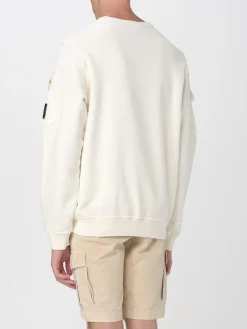 Felpa a girocollo in cotone con logo Stone Island