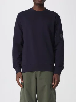 Felpa a girocollo in cotone con logo C.P. Company