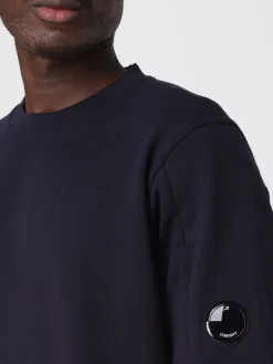 Felpa a girocollo in cotone con logo C.P. Company