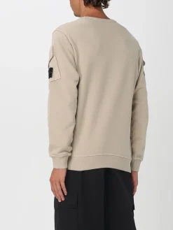 Felpa a girocollo in cotone con logo Stone Island