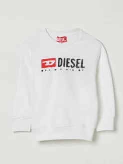 Felpa a girocollo in cotone con logo Diesel