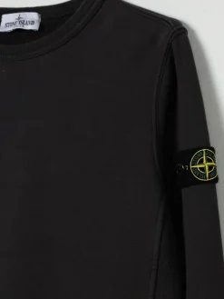 Felpa a girocollo in cotone Stone Island Junior