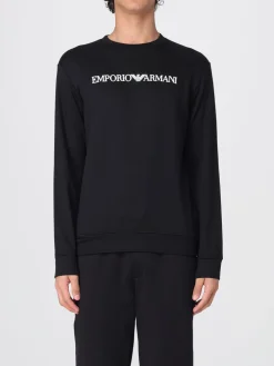 Felpa a girocollo in misto cotone Emporio Armani