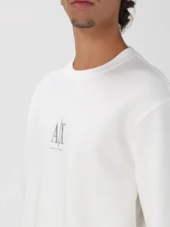 Felpa basic Armani Exchange in misto cotone con monogram