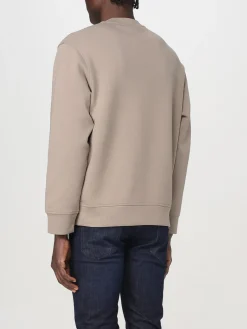 Felpa basic Emporio Armani in cotone stretch con monogram