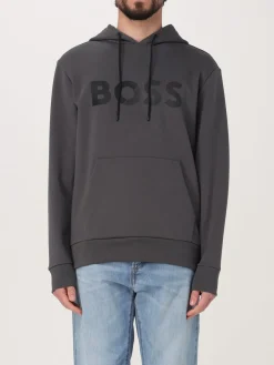 Felpa Boss in misto cotone con cappuccio