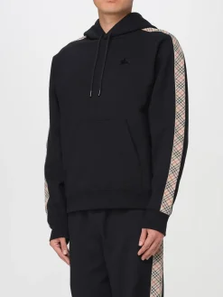 Felpa con cappuccio con bande check Burberry