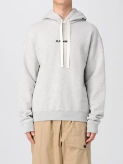 Felpa con cappuccio e logo Jil Sander