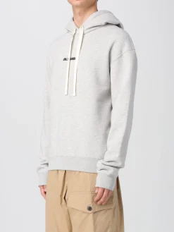 Felpa con cappuccio e logo Jil Sander