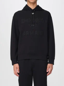 Felpa con cappuccio e logo in rilievo Emporio Armani