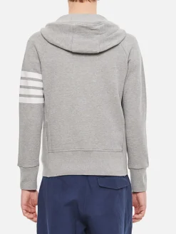 Felpa con cappuccio e zip in cotone Thom Browne