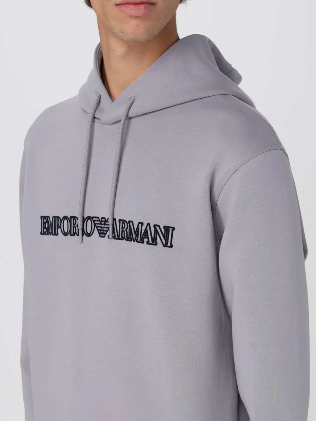 Felpa con cappuccio Emporio Armani in cotone stretch