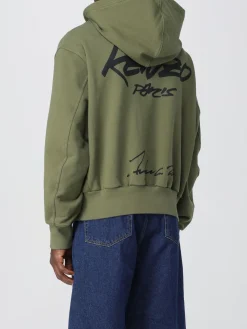 Felpa con cappuccio in cotone con logo Kenzo